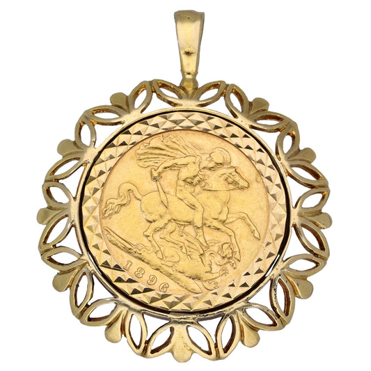 9ct Gold Half Sovereign Coin Pendant