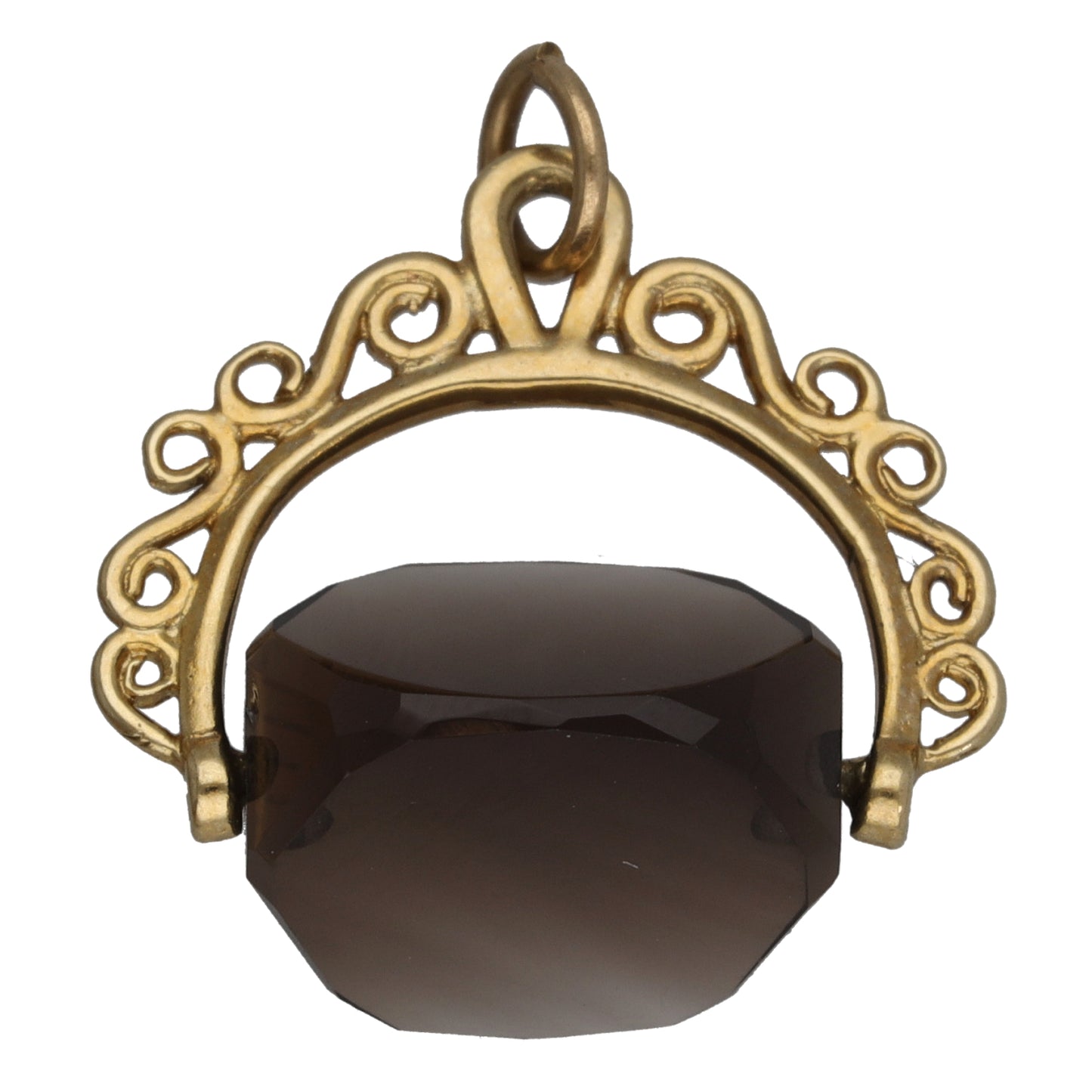 9ct Gold Smoky Quartz Fob Pendant