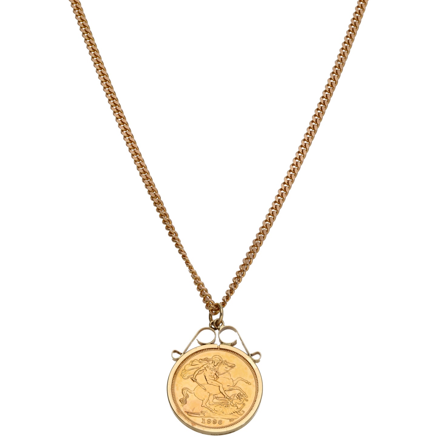 9ct Gold Half Sovereign Coin Pendant With Chain