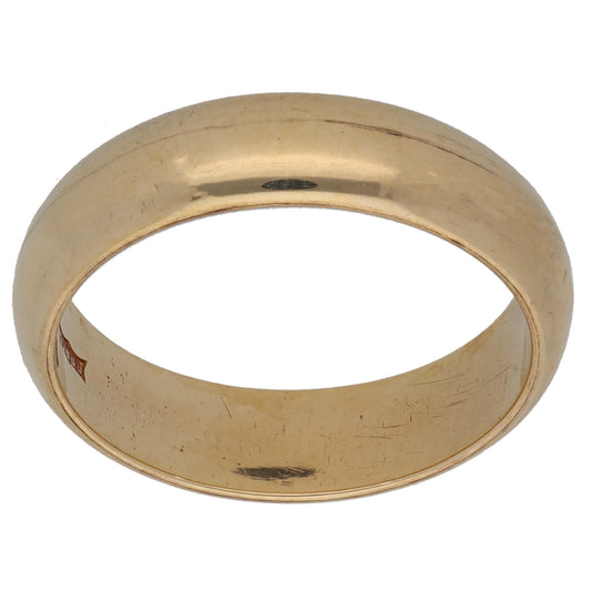 9ct Gold Plain Wedding Ring Size M