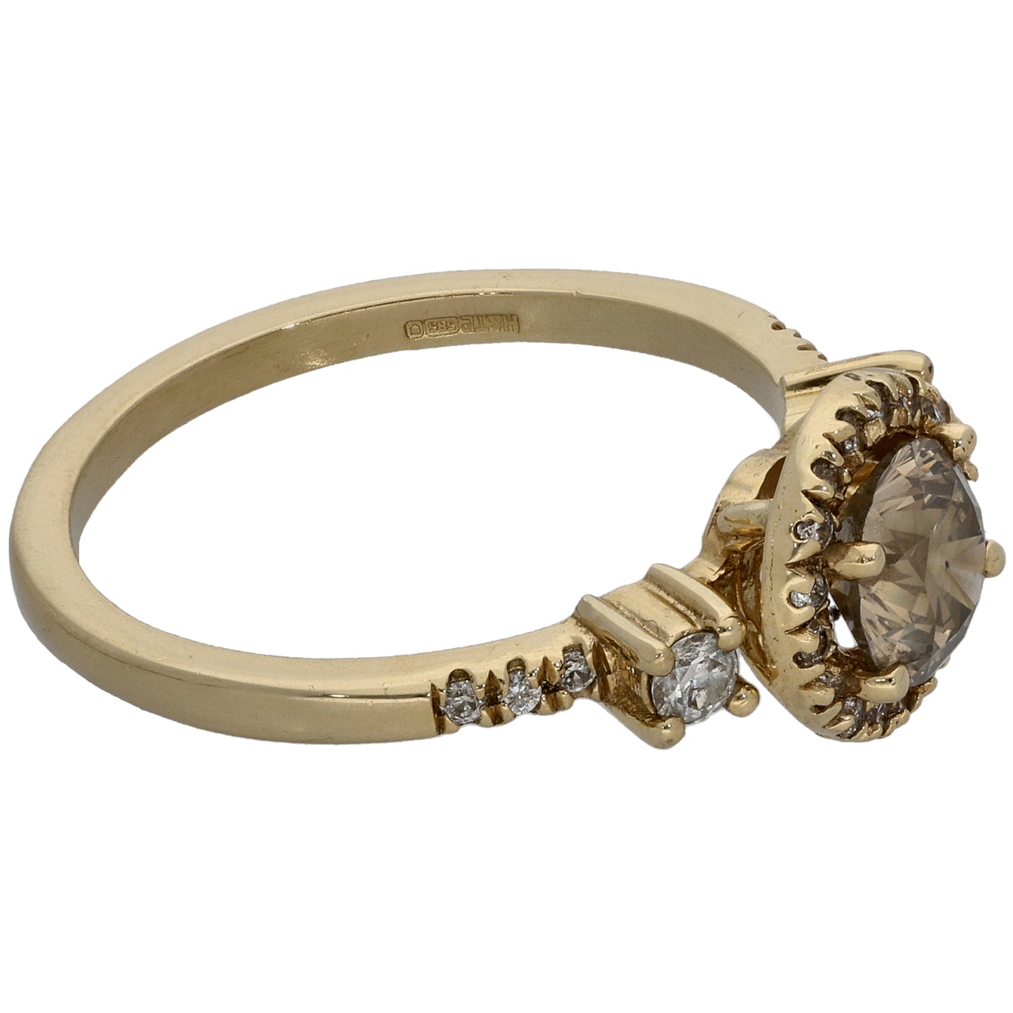 14ct Gold 1.08ct Diamond Cluster Ring Size N