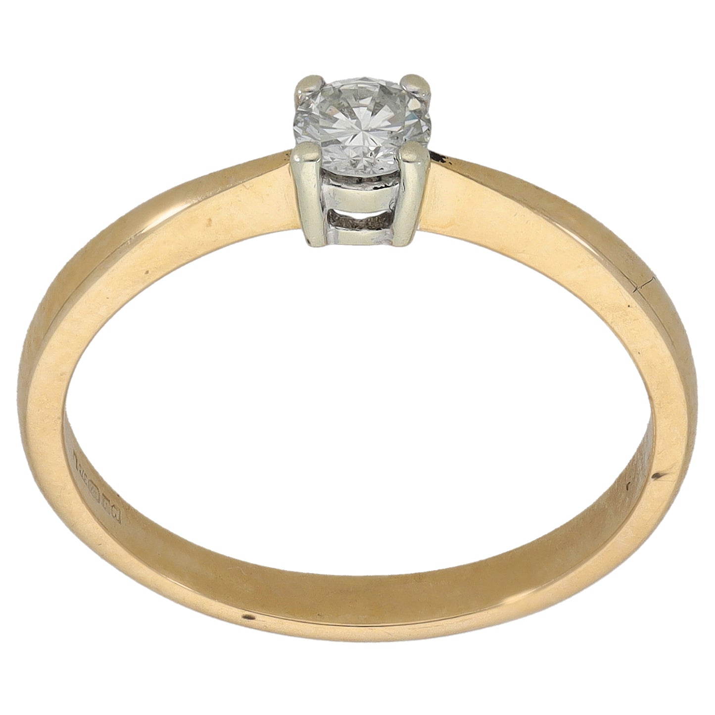 9ct Gold 0.25ct Diamond Solitaire Ring Size P