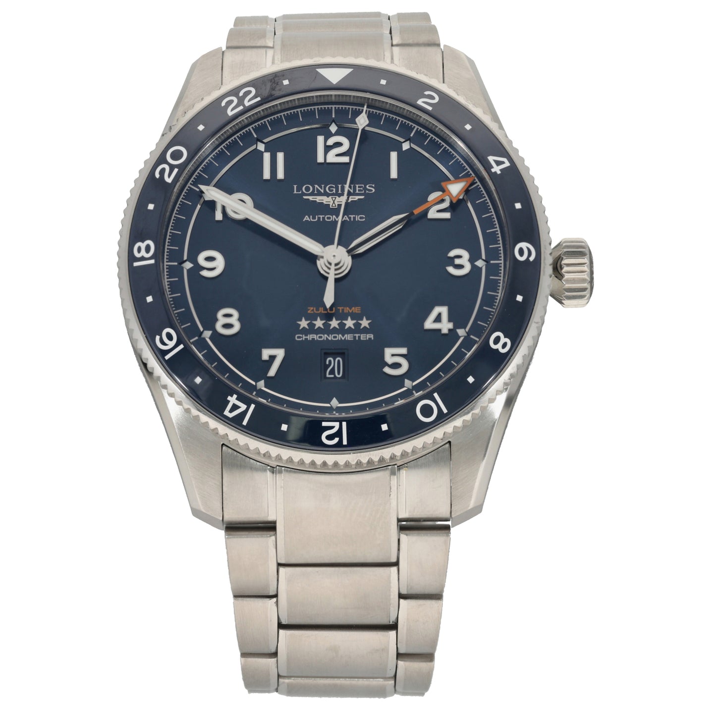 Longines Spirit Zulu Time L3.812.4 42mm Stainless Steel Watch