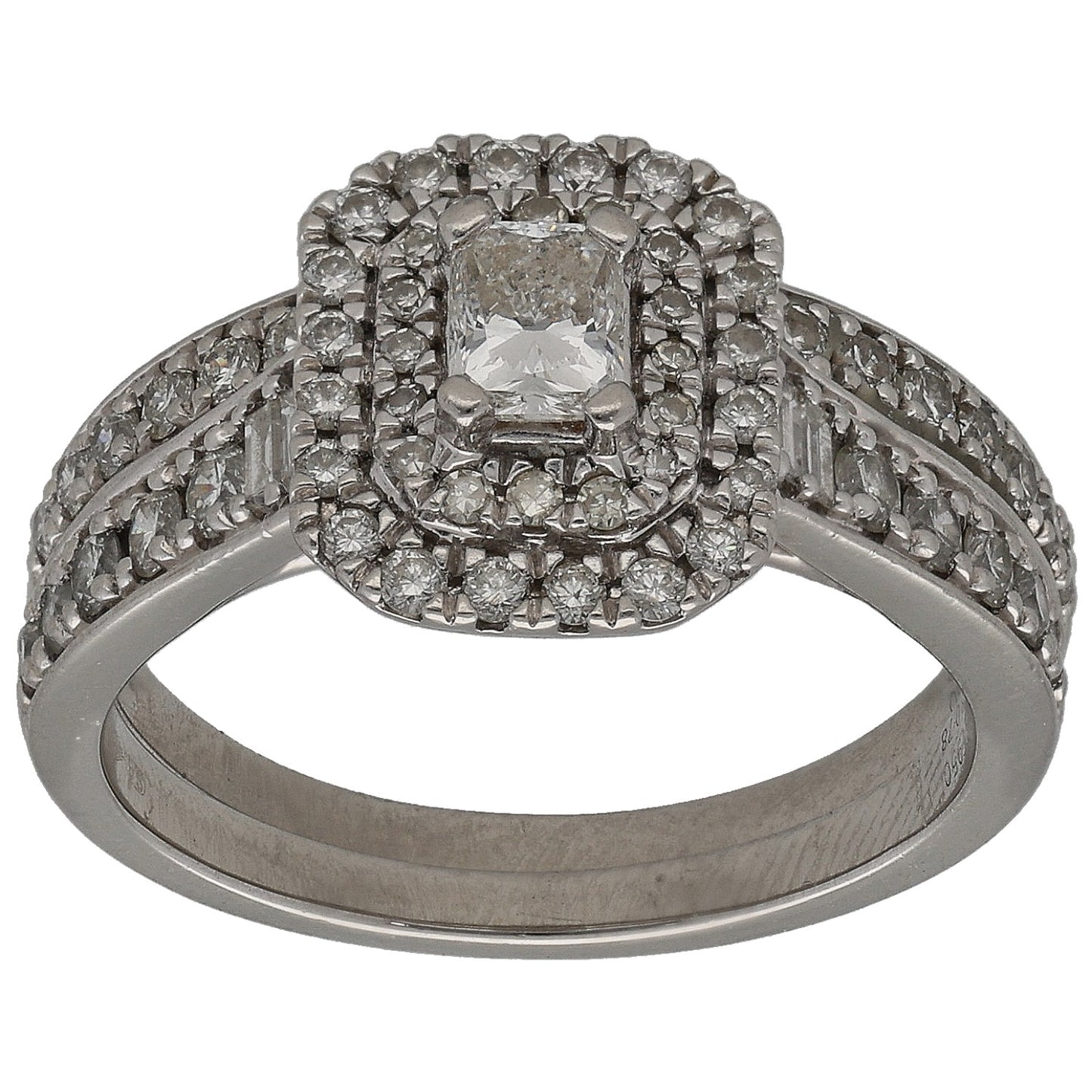 Platinum 1.00ct Diamond Ring Set Size M