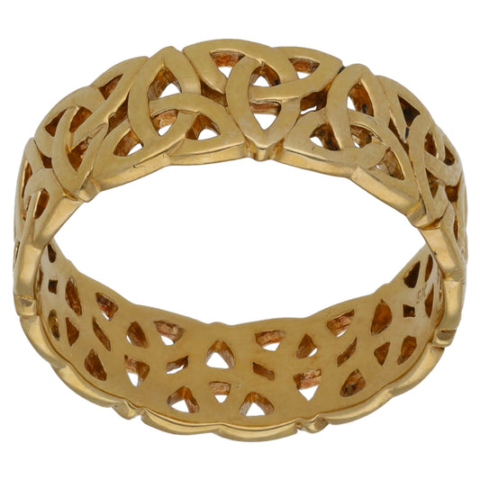 9ct Gold Patterned Wedding Ring Size S