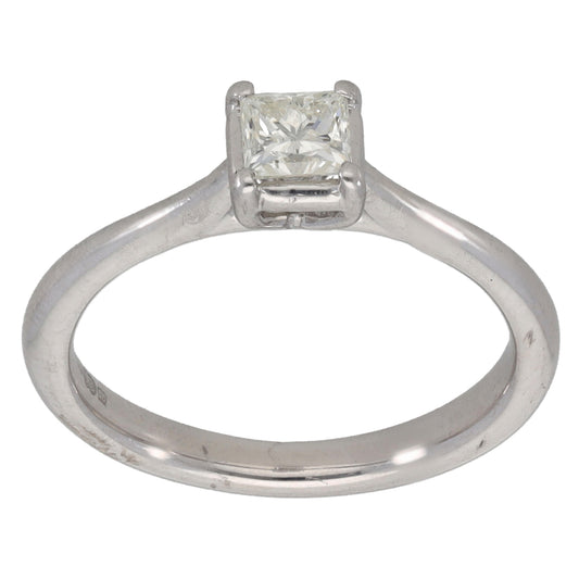 18ct White Gold 0.33ct Diamond Solitaire Ring Size K