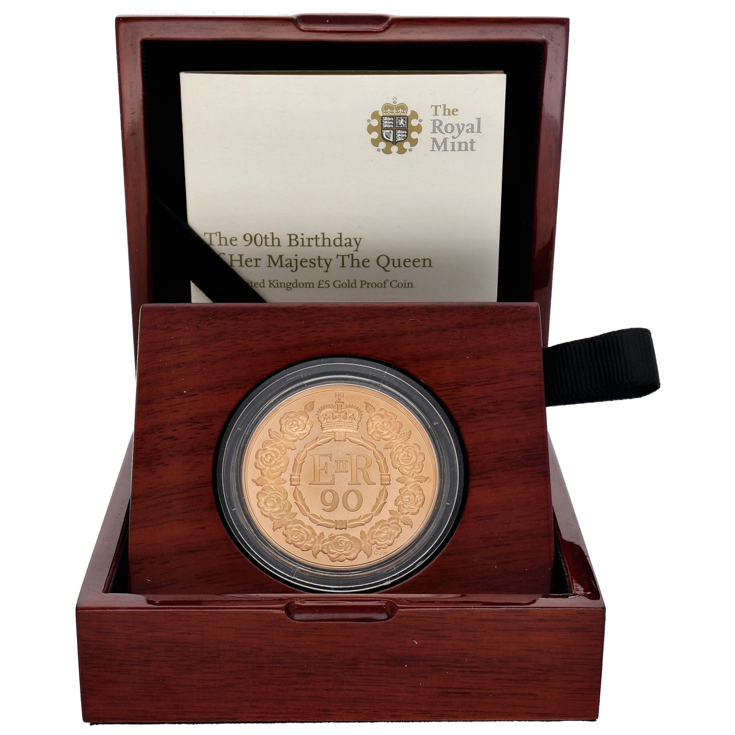 22ct Gold The 90th Birthday Of Her Majesty The Queen 5 Pounds Coin 2016
