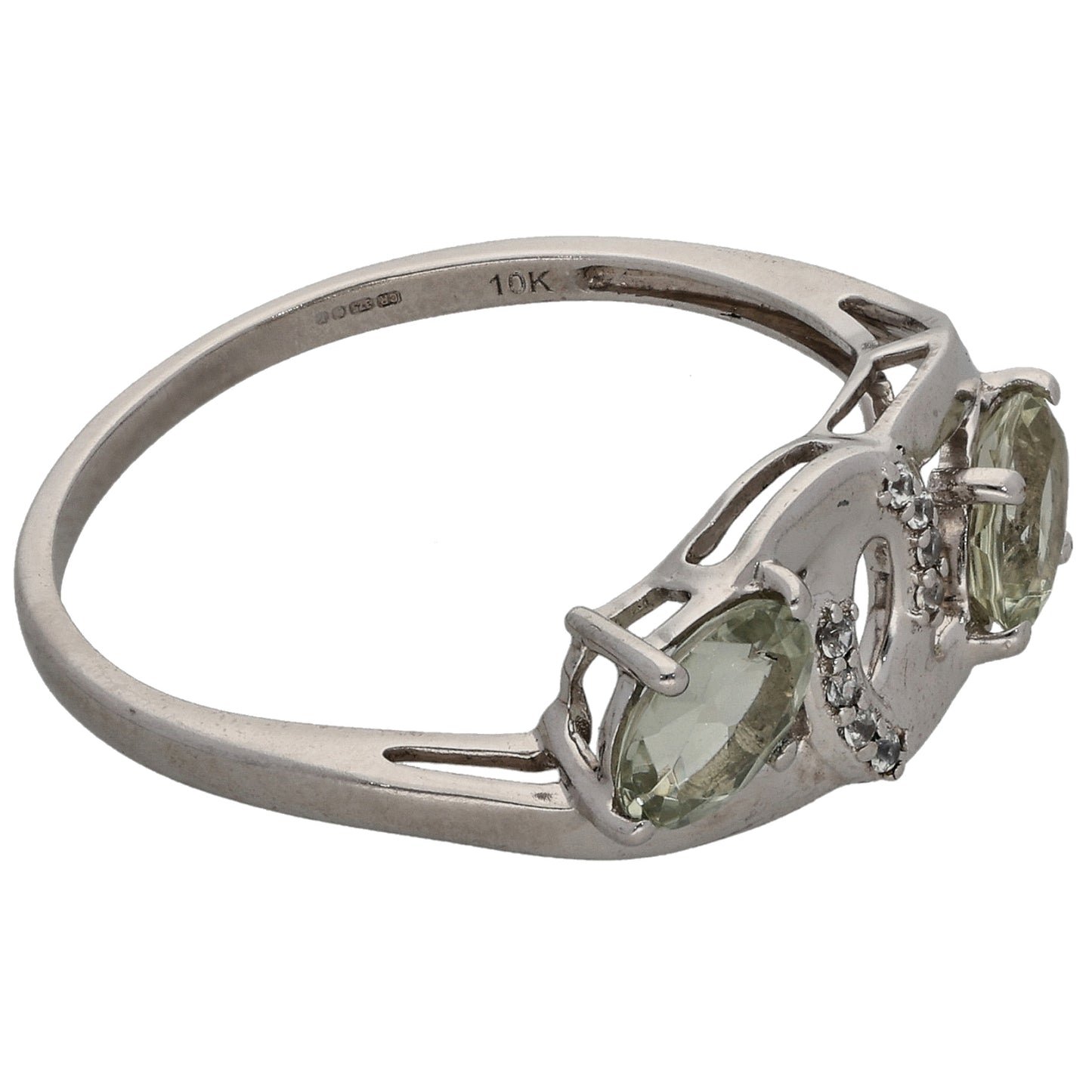 9ct Gold Diaspore & White Sapphire Dress/Cocktail Ring Size R