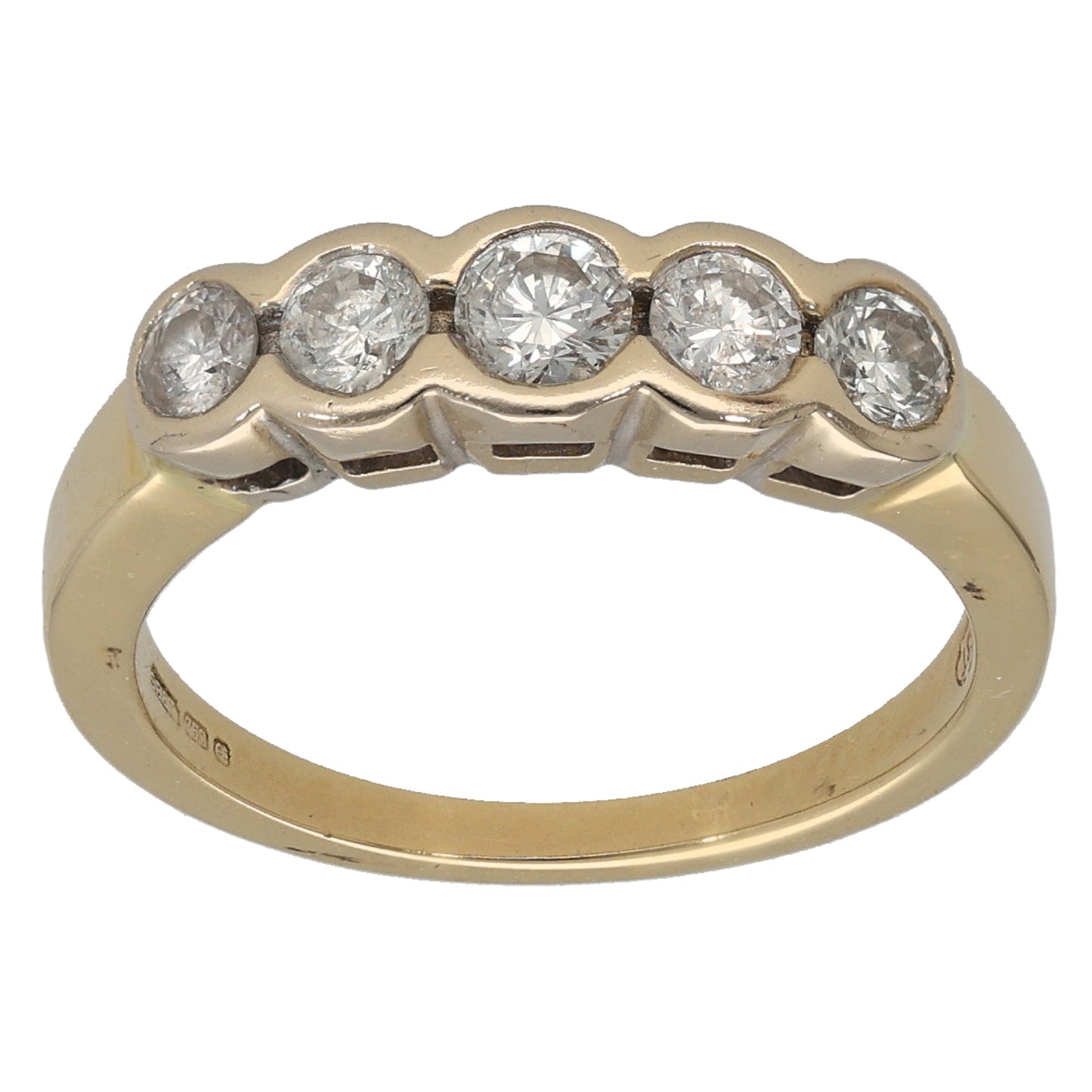 18ct Gold 0.50ct Diamond Half Eternity Ring Size L