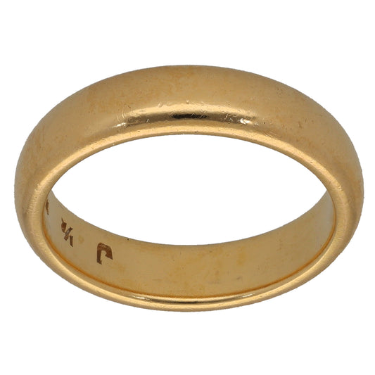 22ct Gold Plain Wedding Ring Size L