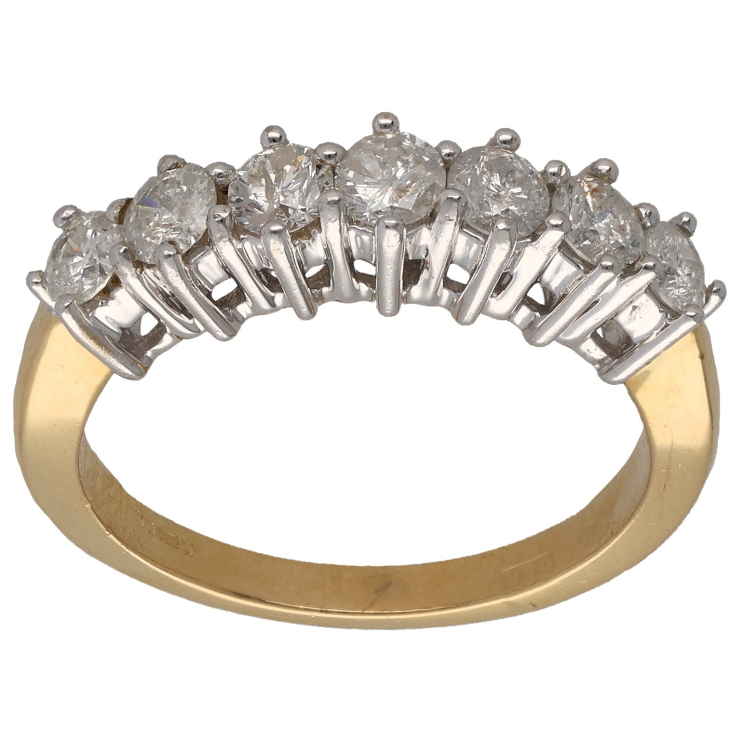 18ct Gold 1.05ct Diamond Half Eternity Ring Size O