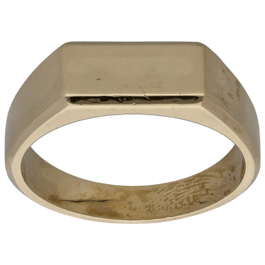 9ct Gold Plain Signet Ring Size V