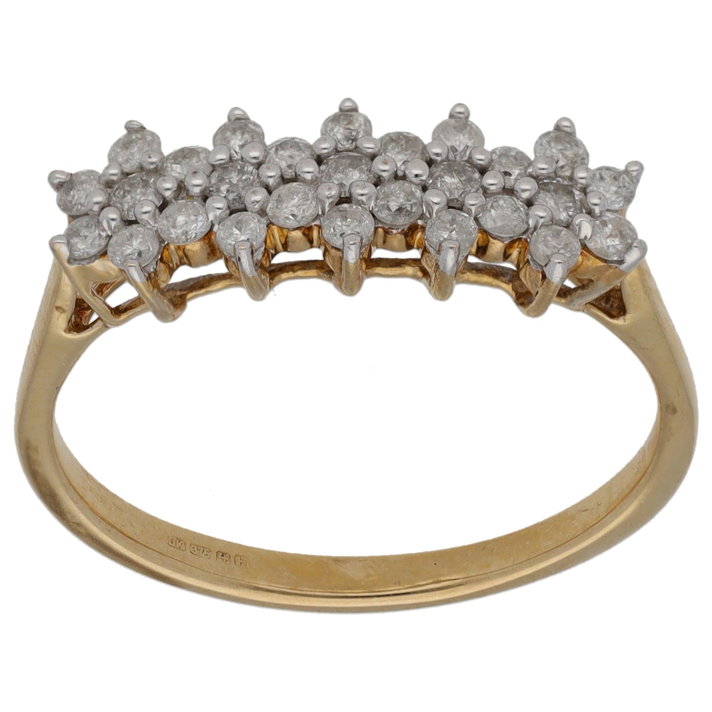 9ct Gold 0.27ct Diamond Dress/Cocktail Ring Size N