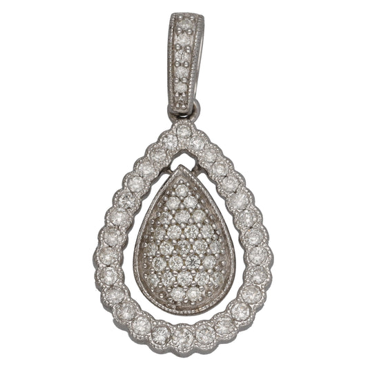 9ct White Gold 0.60ct Diamond Dress/Cocktail Pendant