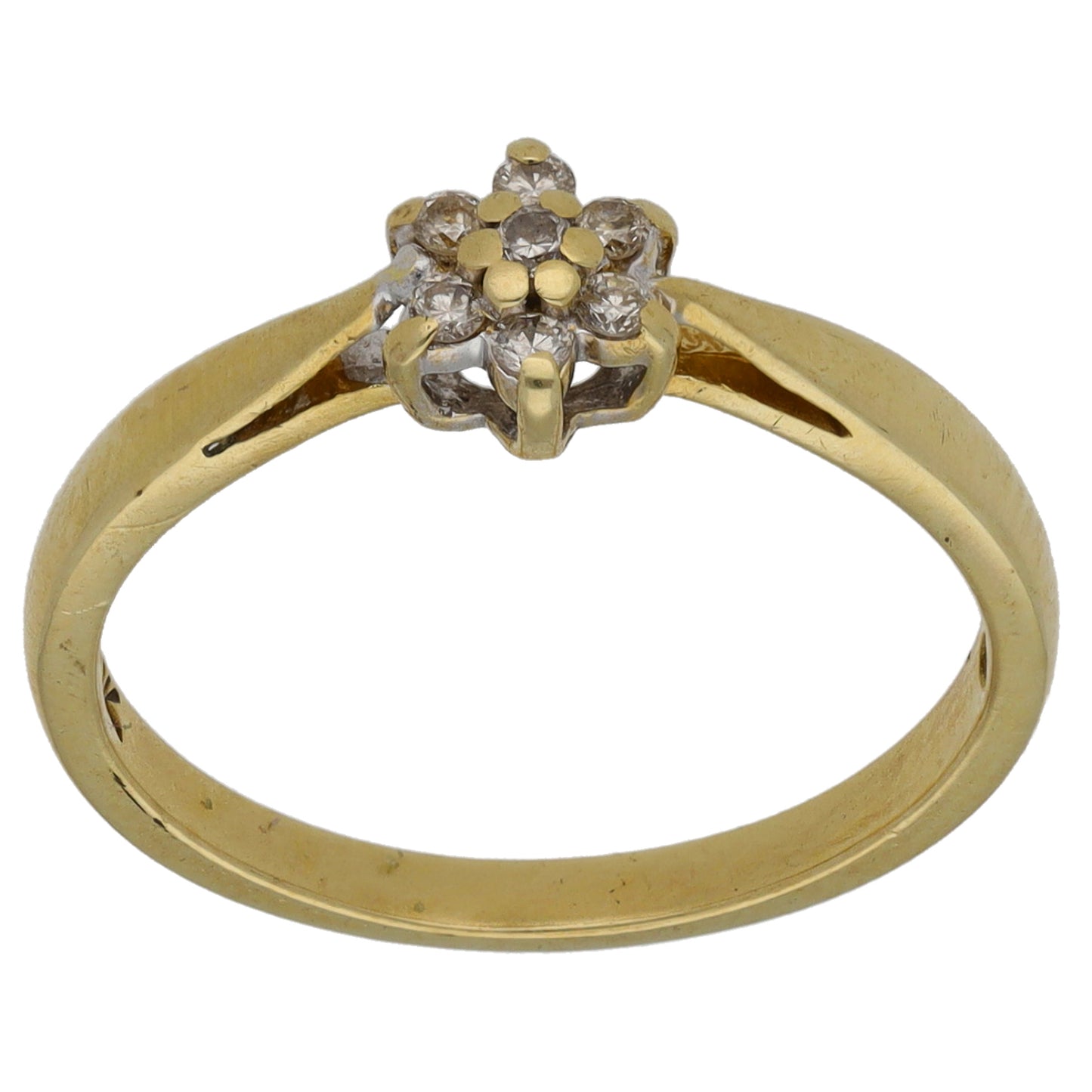 9ct Gold 0.10ct Diamond Cluster Ring Size L