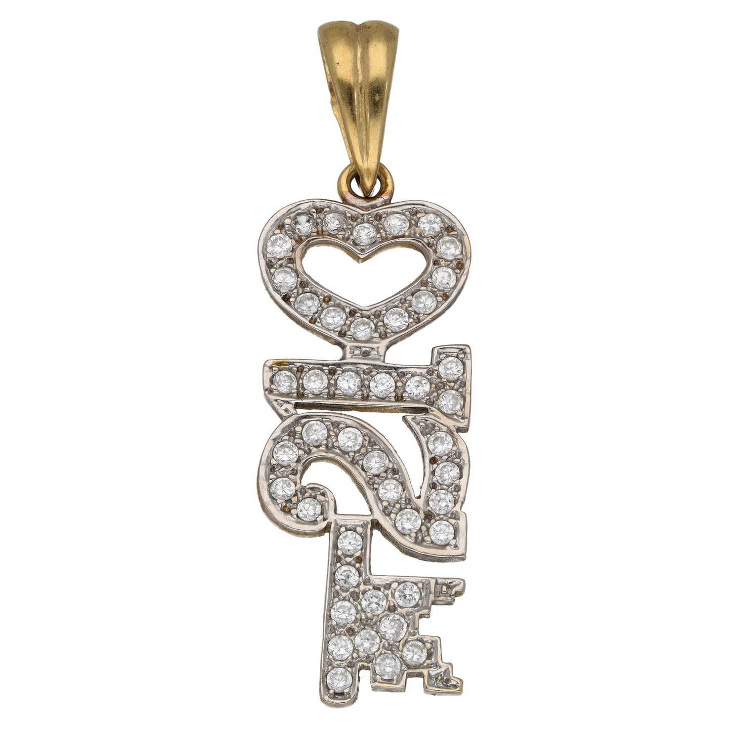9ct Gold Cubic Zirconia 21 Key Pendant