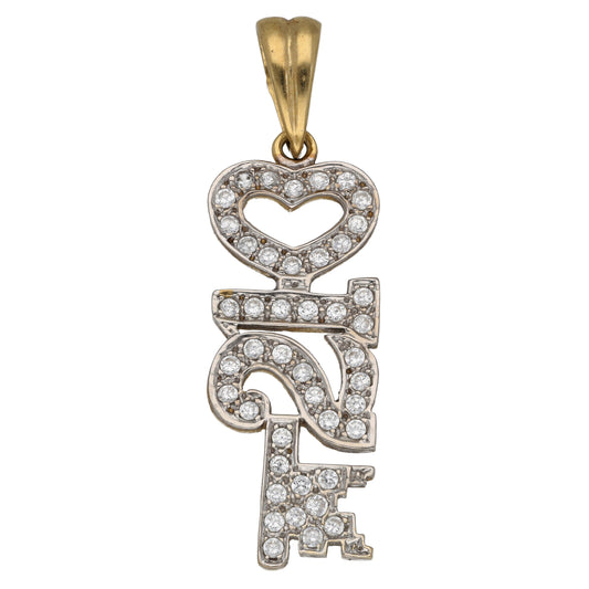 9ct Gold Cubic Zirconia 21 Key Pendant