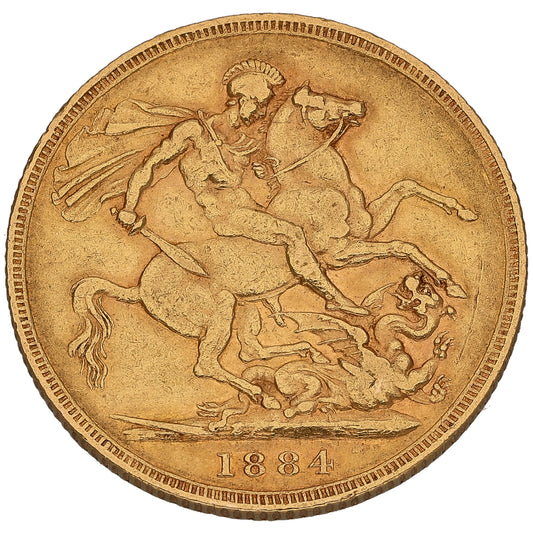 22ct Gold Queen Victoria Full Sovereign Coin 1884