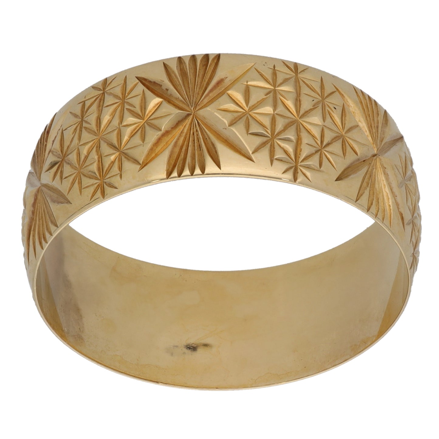 9ct Gold Patterned Wedding Ring Size U