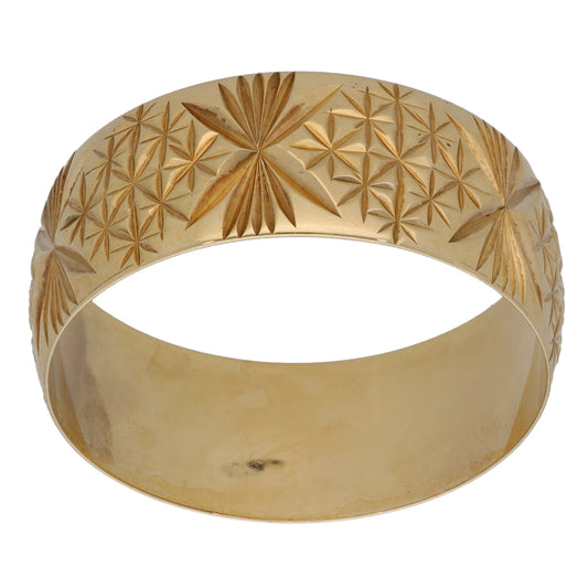 9ct Gold Patterned Wedding Ring Size U