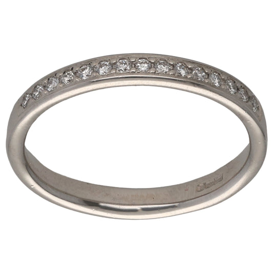 Platinum 0.15ct Diamond Half Eternity Ring Size L