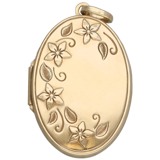 9ct Gold Patterned Locket Pendant