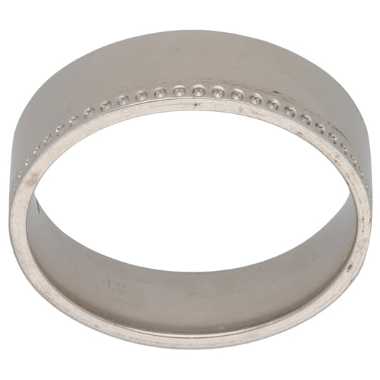 9ct White Gold Patterned Wedding Ring Size L