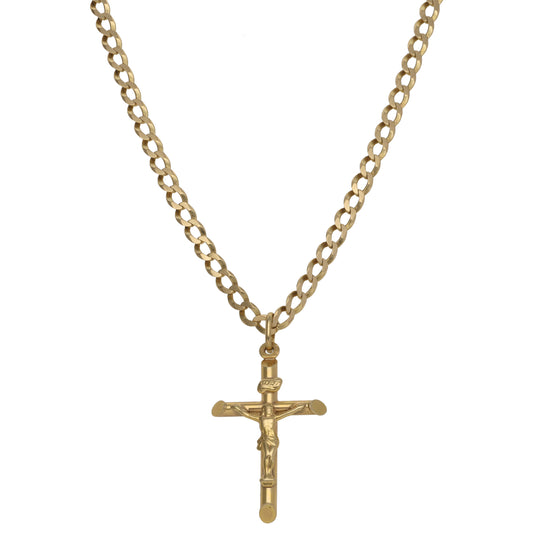 9ct Gold Crucifix Pendant With Chain