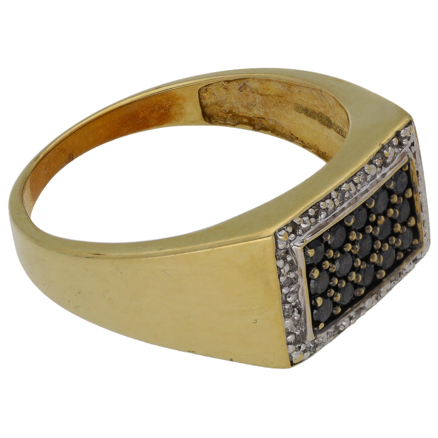 9ct Gold 0.55ct Diamond Signet Ring Size W