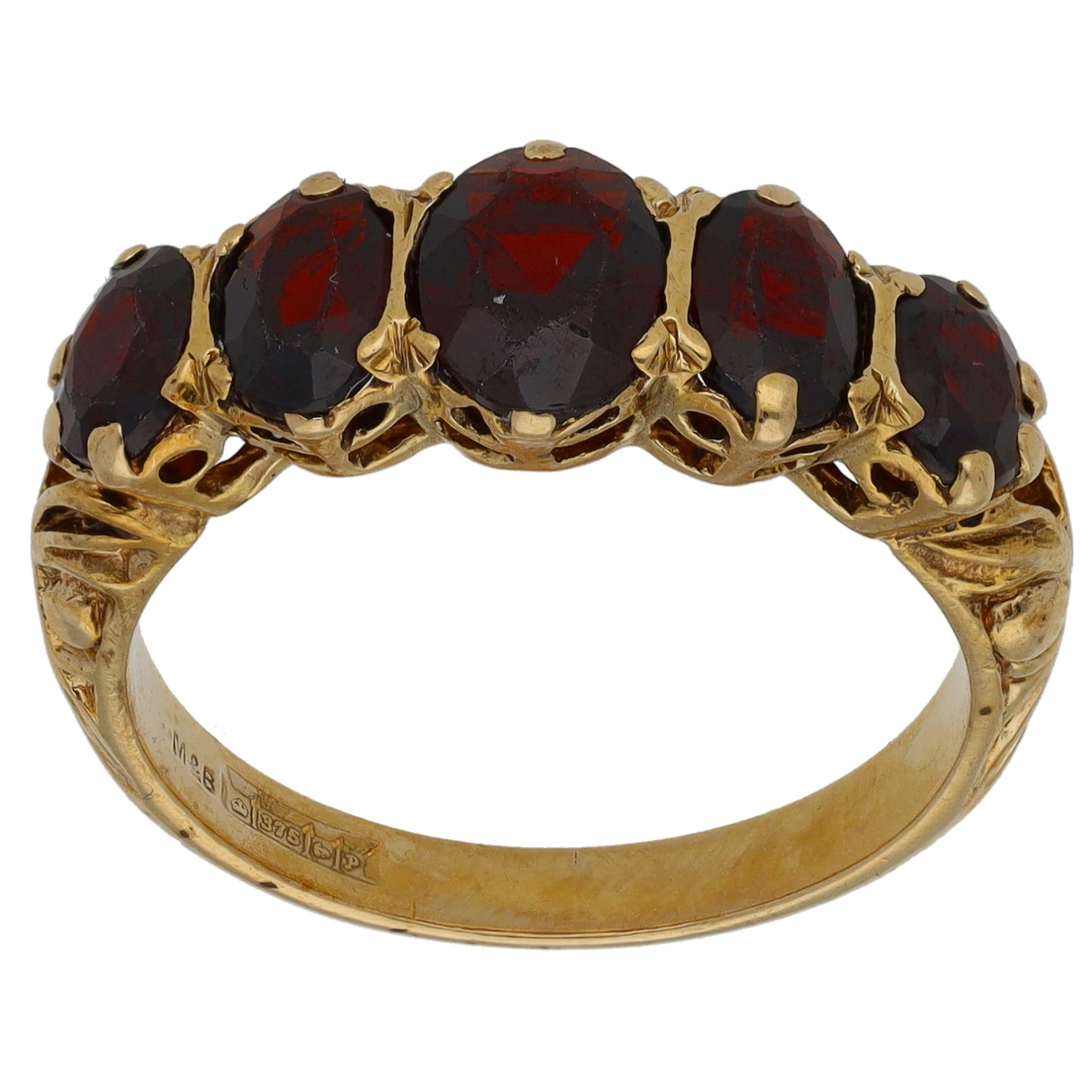9ct Gold Garnet Dress/Cocktail Ring Size M
