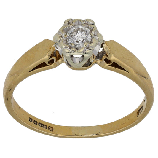 9ct Gold 0.10ct Diamond Solitaire Ring Size K