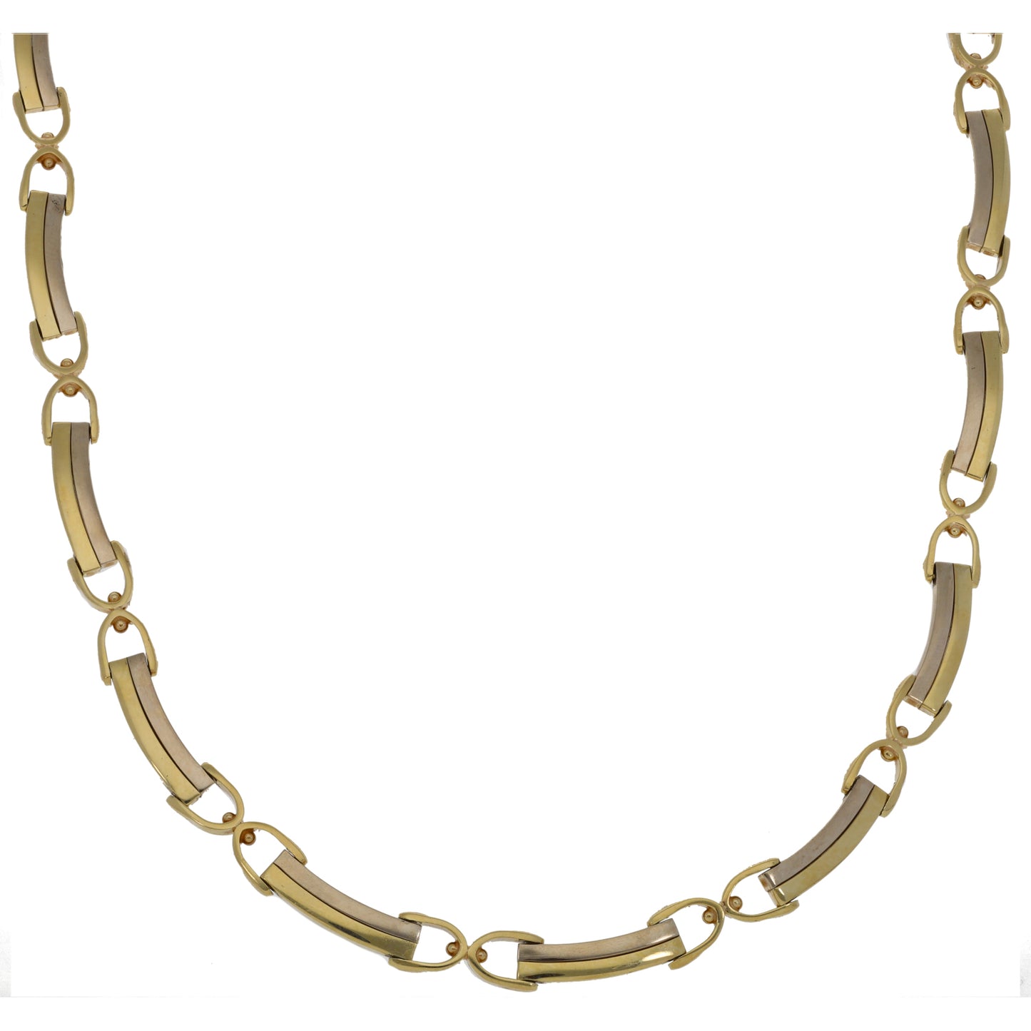 9ct Bicolour Gold Fancy Necklace 16"