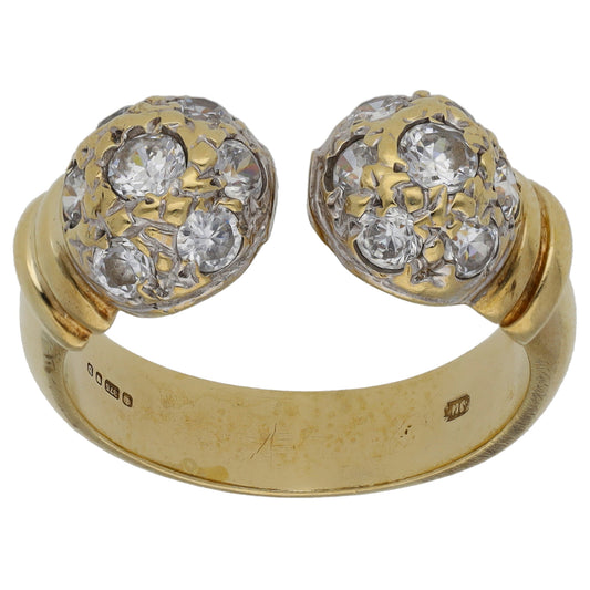 9ct Gold Cubic Zirconia Dress/Cocktail Ring Size T