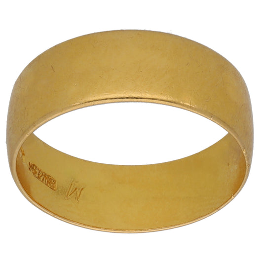 22ct Gold Plain Wedding Ring Size N