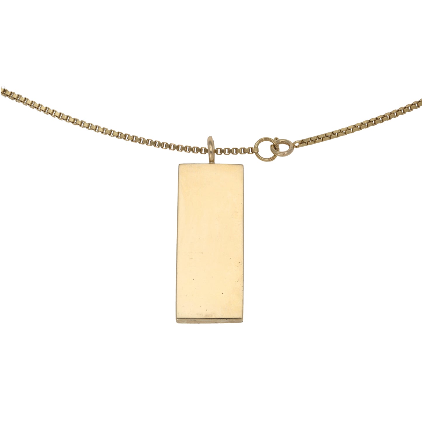 9ct Gold Ingot Pendant With Chain