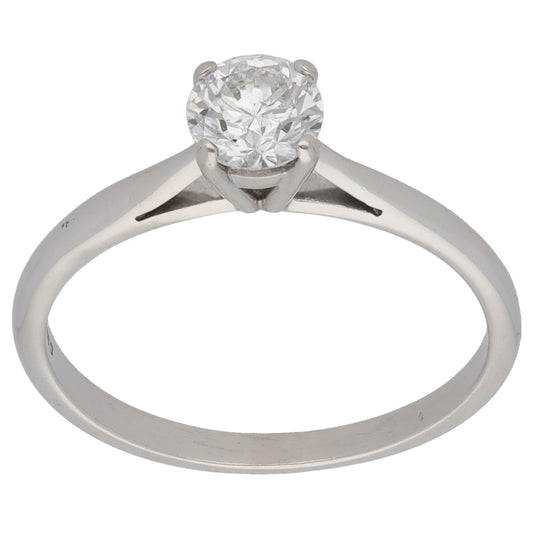 18ct White Gold 0.60ct Diamond Solitaire Ring Size O
