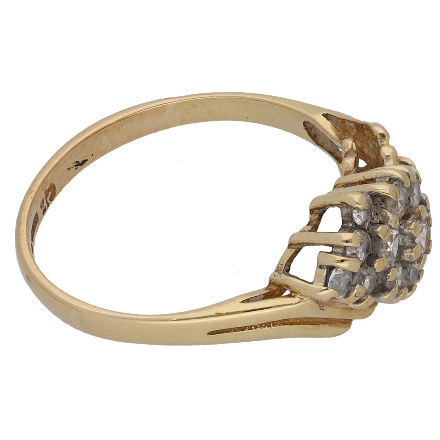 9ct Gold Cubic Zirconia Dress/Cocktail Ring Size M