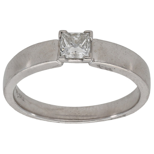 18ct White Gold 0.33ct Diamond Solitaire Ring Size K