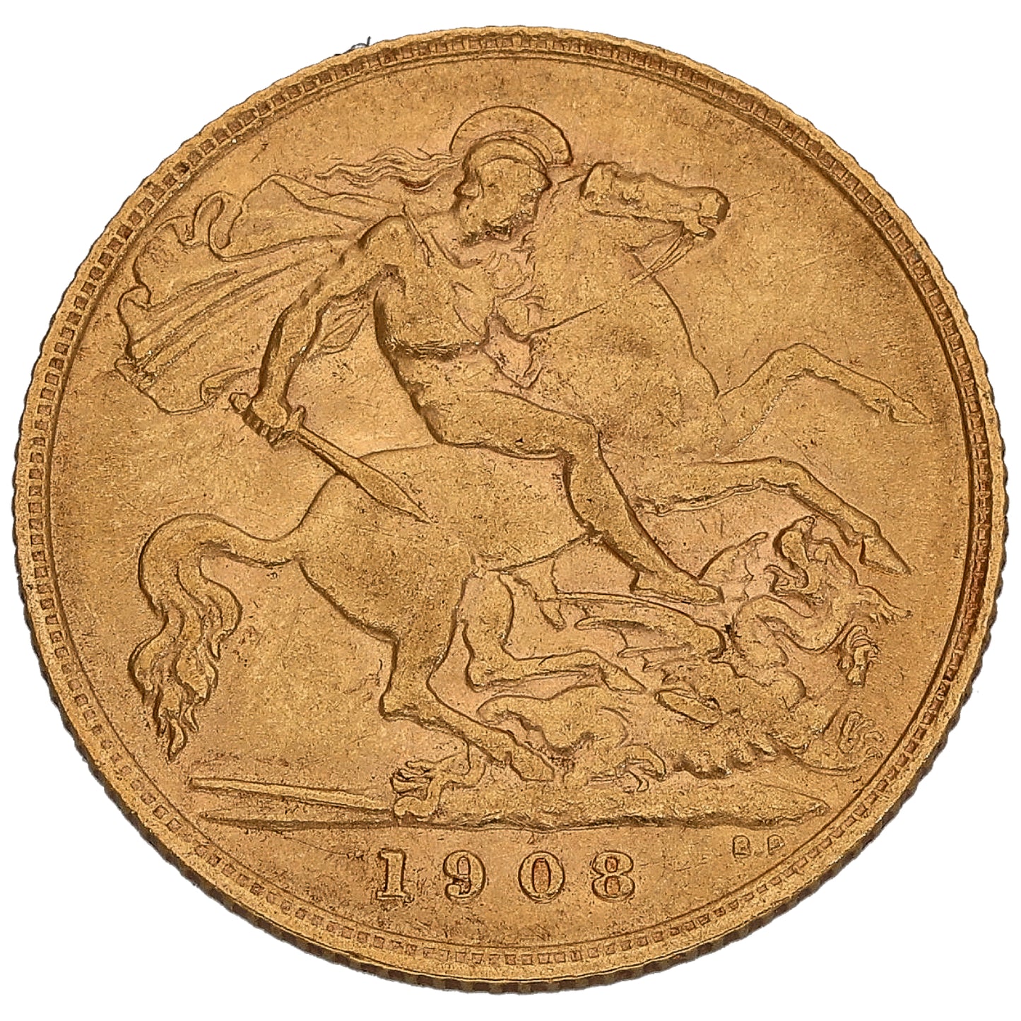 22ct Gold King Edward VII Half Sovereign Coin 1908