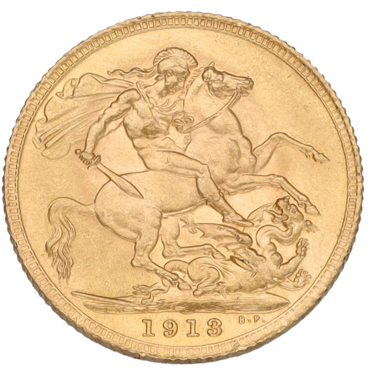 22ct Gold King George V Full Sovereign Coin 1913