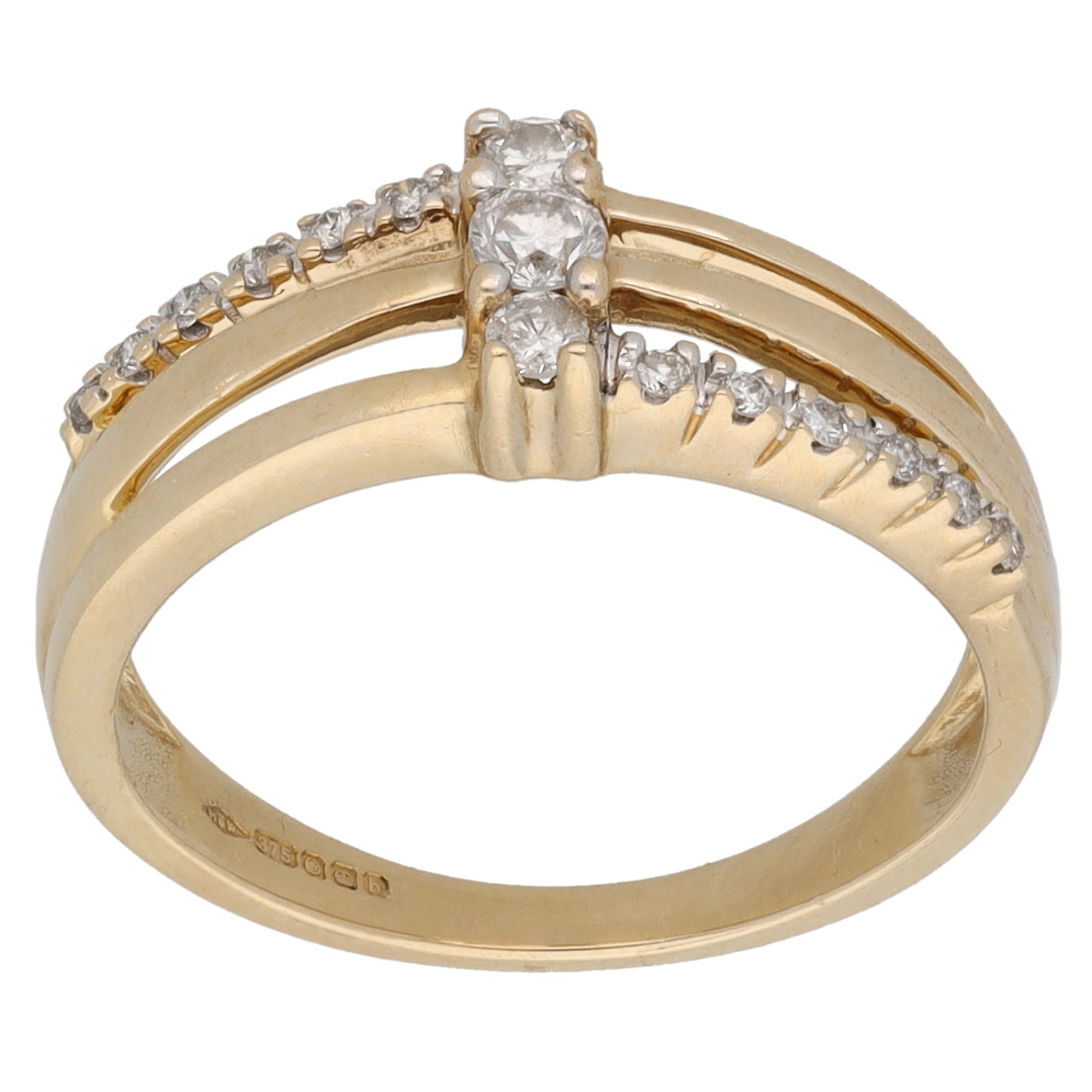9ct Gold 0.27ct Diamond Dress/Cocktail Ring Size L