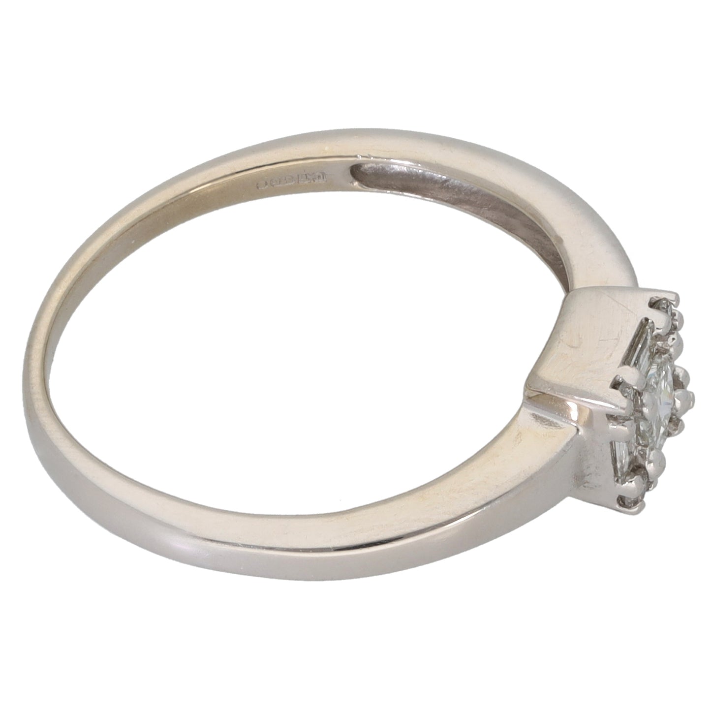 9ct White Gold 0.26ct Diamond Dress/Cocktail Ring Size O