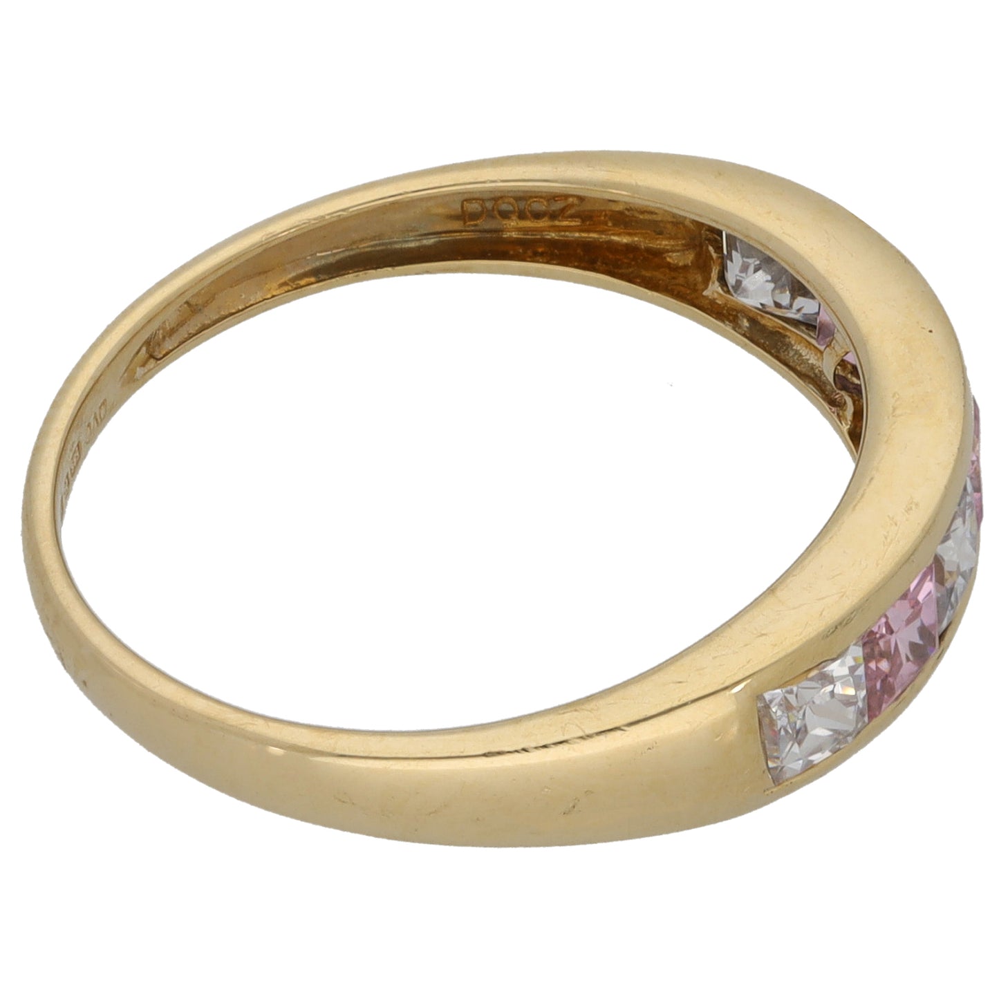 14ct Gold Cubic Zirconia Half Eternity Ring Size P