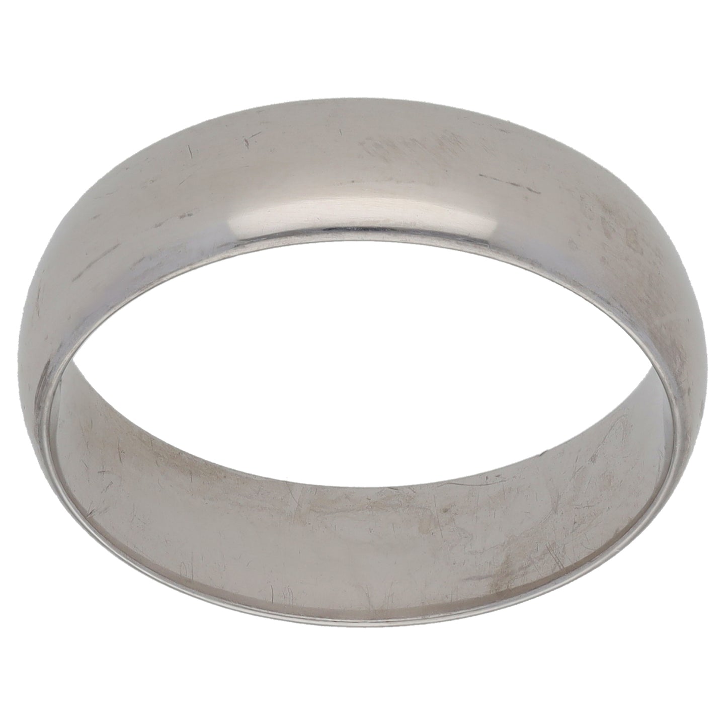 9ct White Gold Plain Wedding Ring Size U 1/2