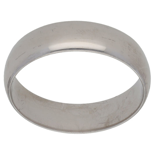 9ct White Gold Plain Wedding Ring Size U 1/2