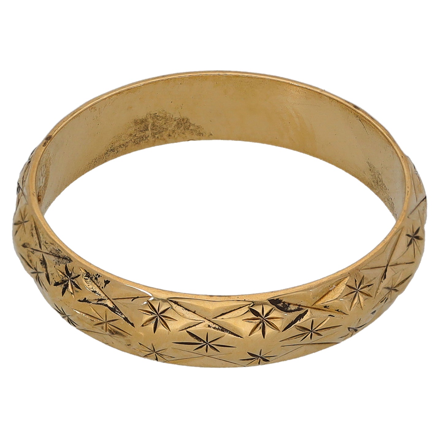 9ct Gold Patterned Wedding Ring Size L