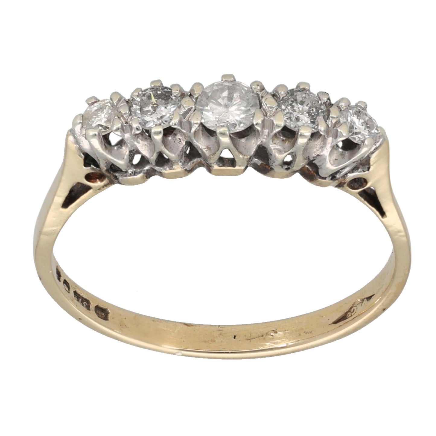 9ct Gold 0.30ct Diamond Half Eternity Ring Size N