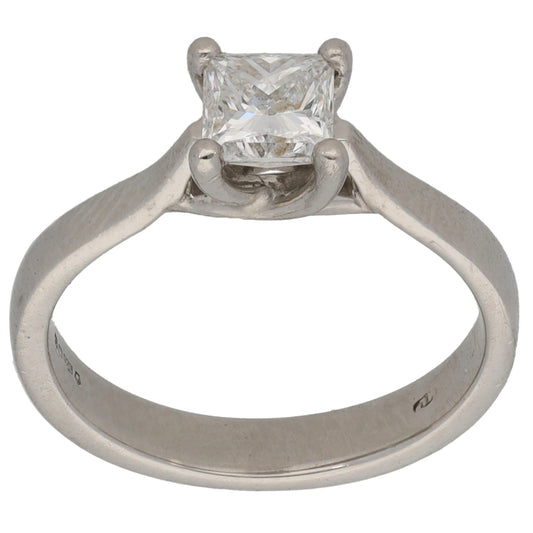 Platinum 0.70ct Diamond Solitaire Ring Size K