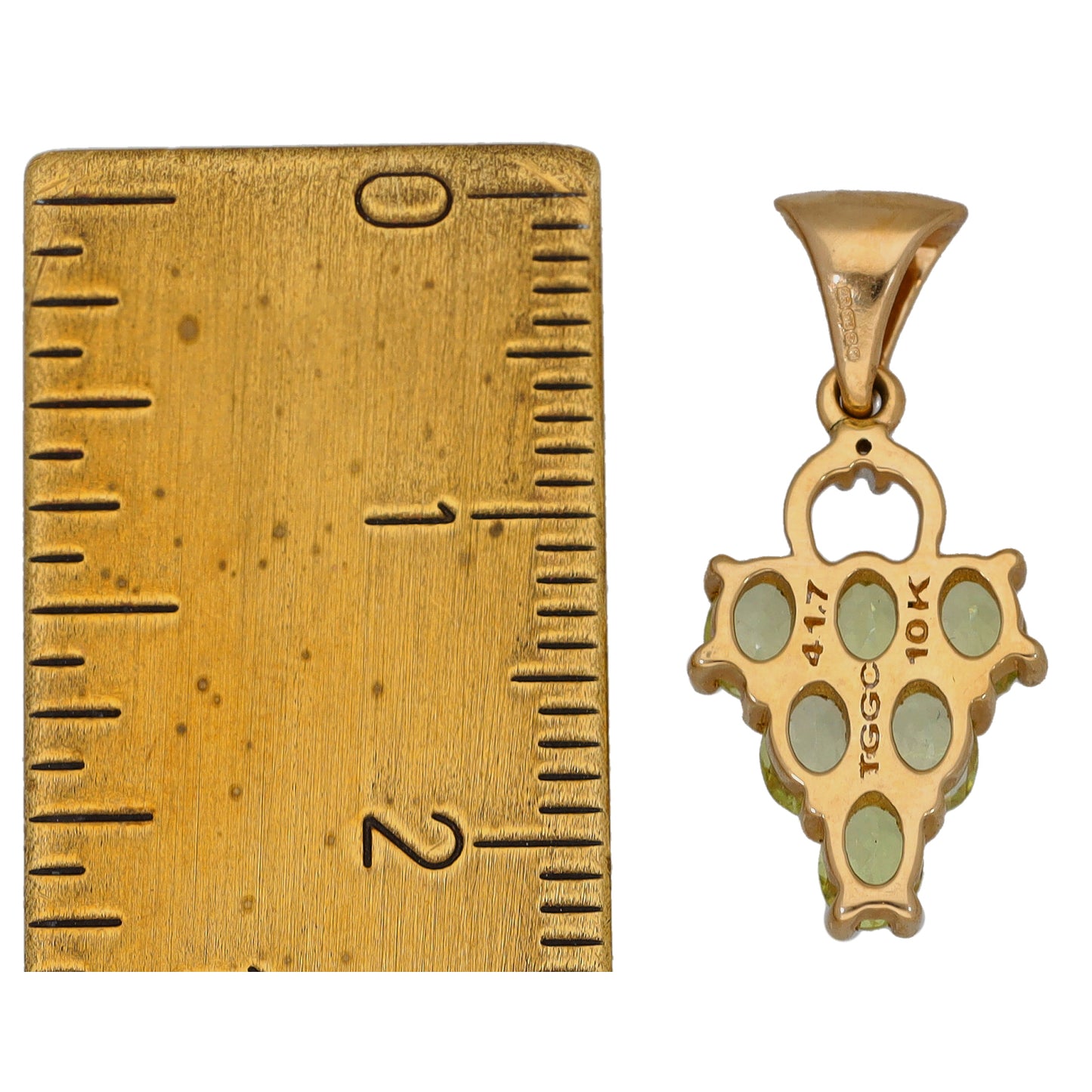 9ct Gold Spodumene & 0.025ct Diamond Dress/Cocktail Pendant