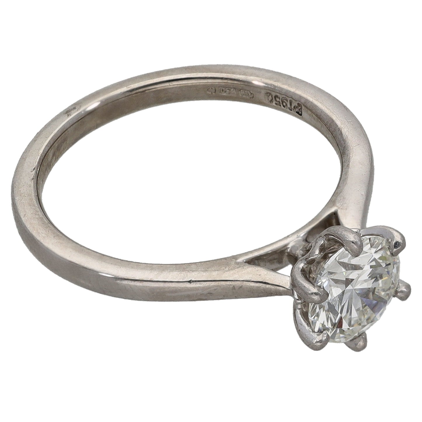 Platinum 1.15ct Diamond Solitaire Ring Size M